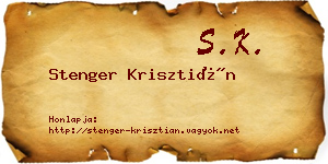 Stenger Krisztián névjegykártya