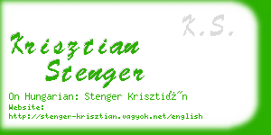 krisztian stenger business card